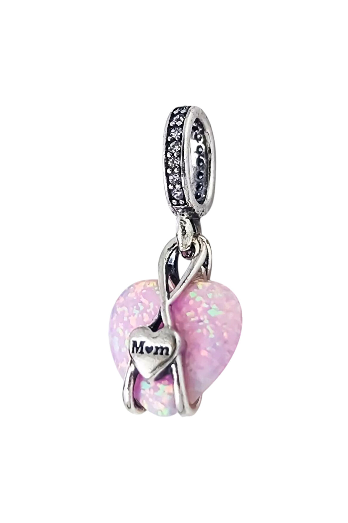 Anne Pembe Opal Kalp Charm