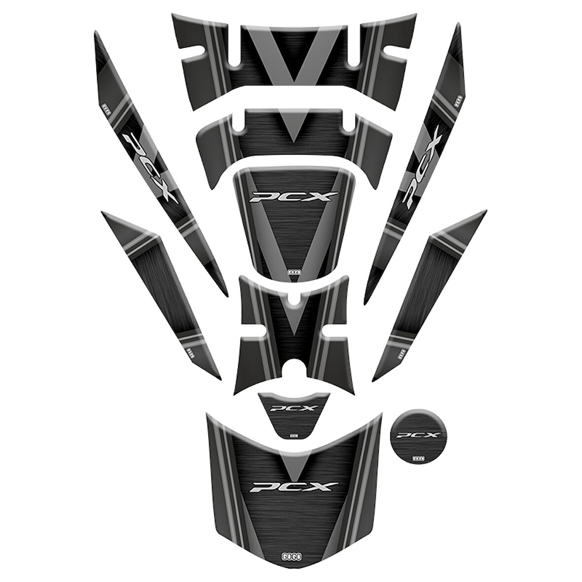 Gogo Tank Pad Seti Siyah 11 Parça Honda Pcx 2018-2020