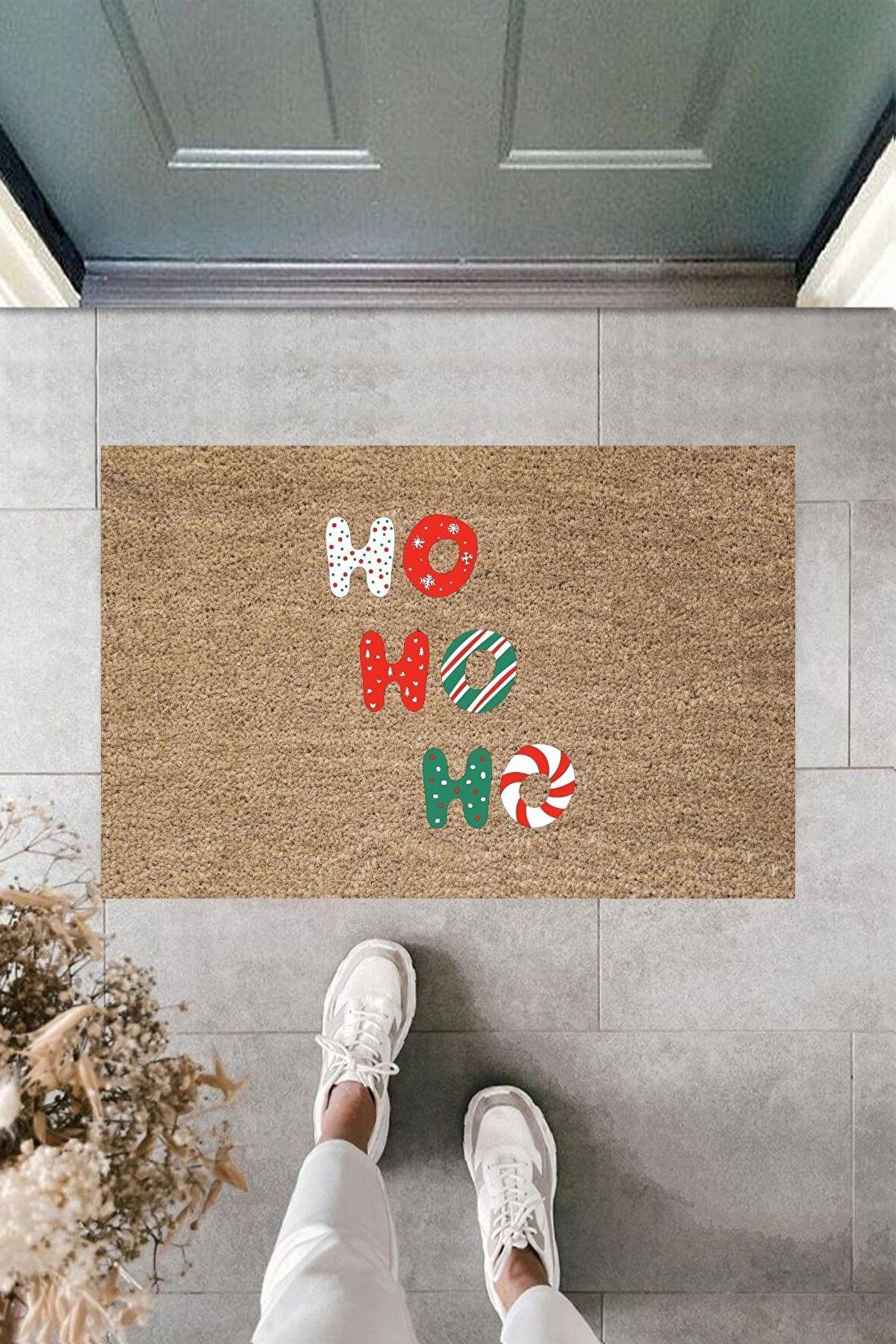 Dormot Home Modern Baskı - HoHoHo 22 - Karşılama Kapı Önü Paspası