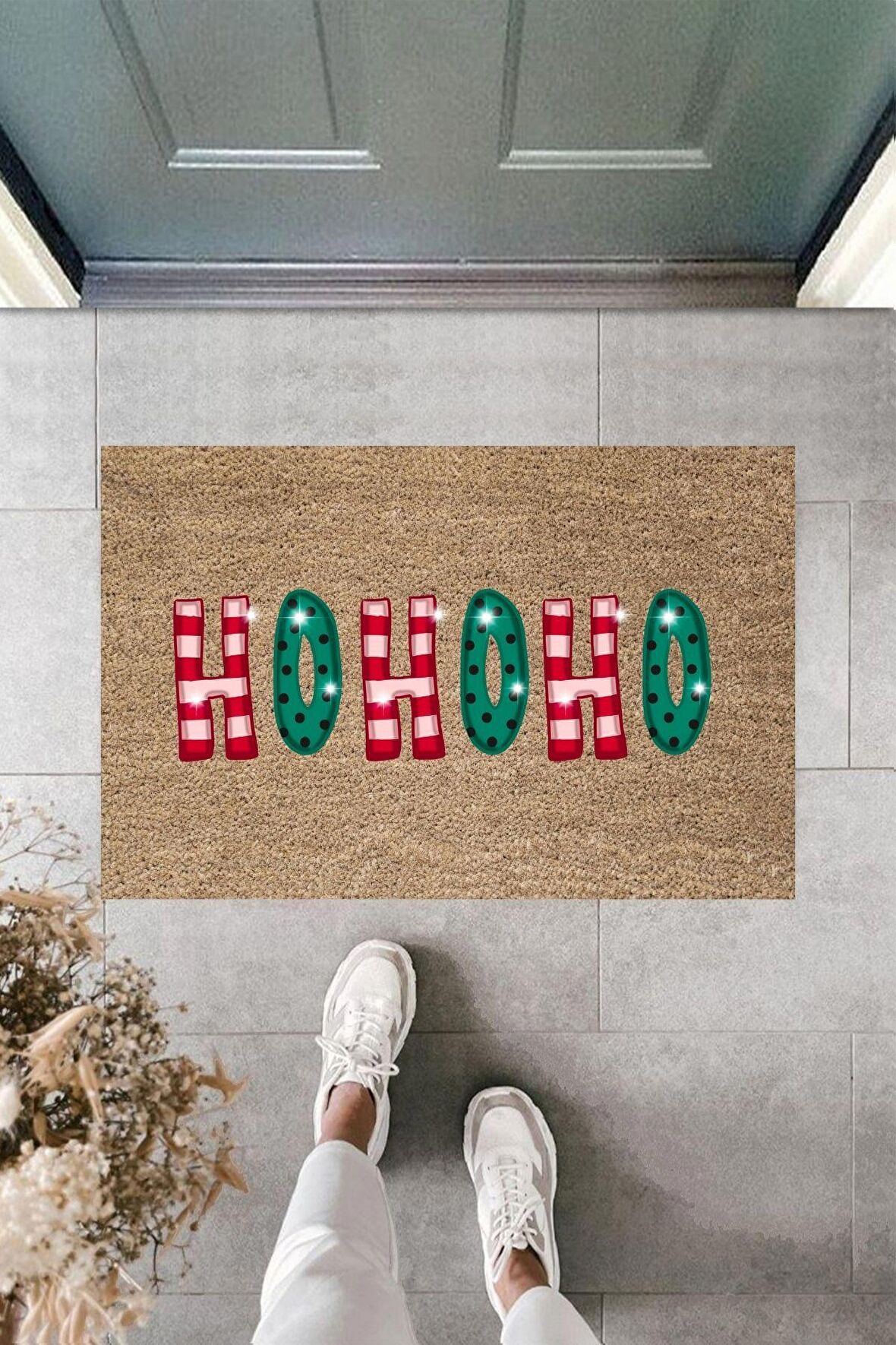 Dormot Home Modern Baskı - HoHoHo 29 - Karşılama Kapı Önü Paspası