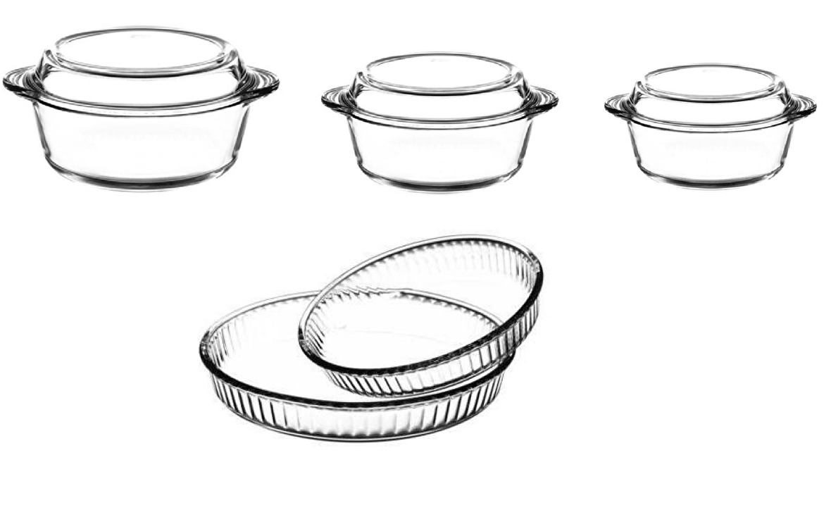 Paşabahçe borcam seti 5 prç. borcam tencere fırın tepsisi takımı seti