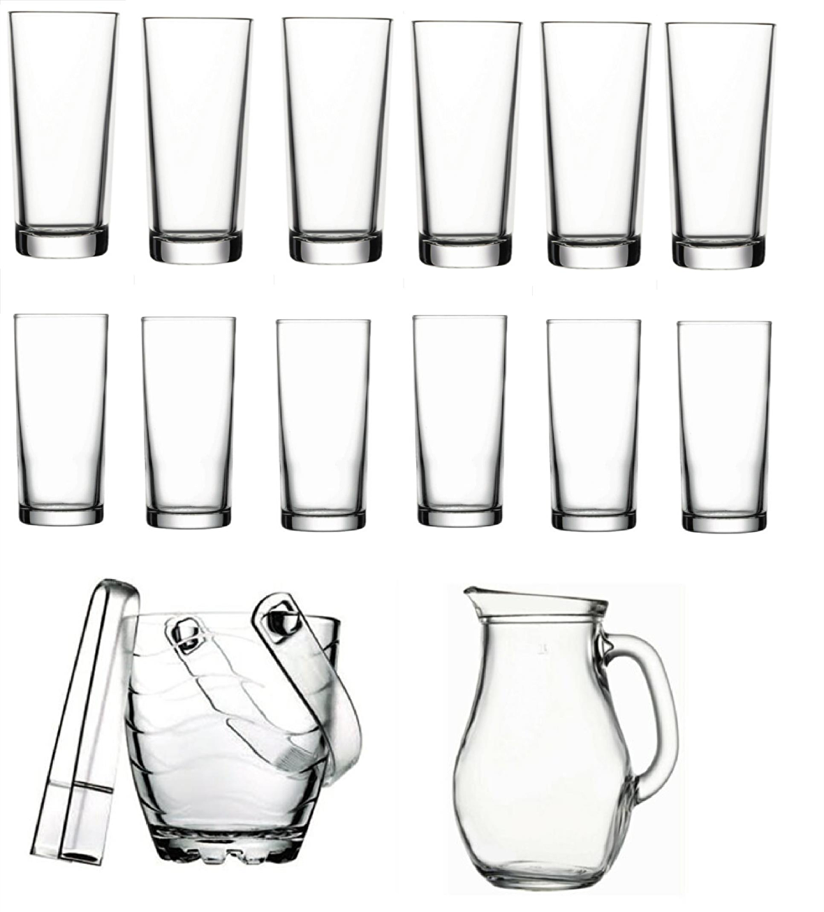 Paşabahçe rakı bardak ve 15 prç. rakı bardağı ve buz kovası seti 