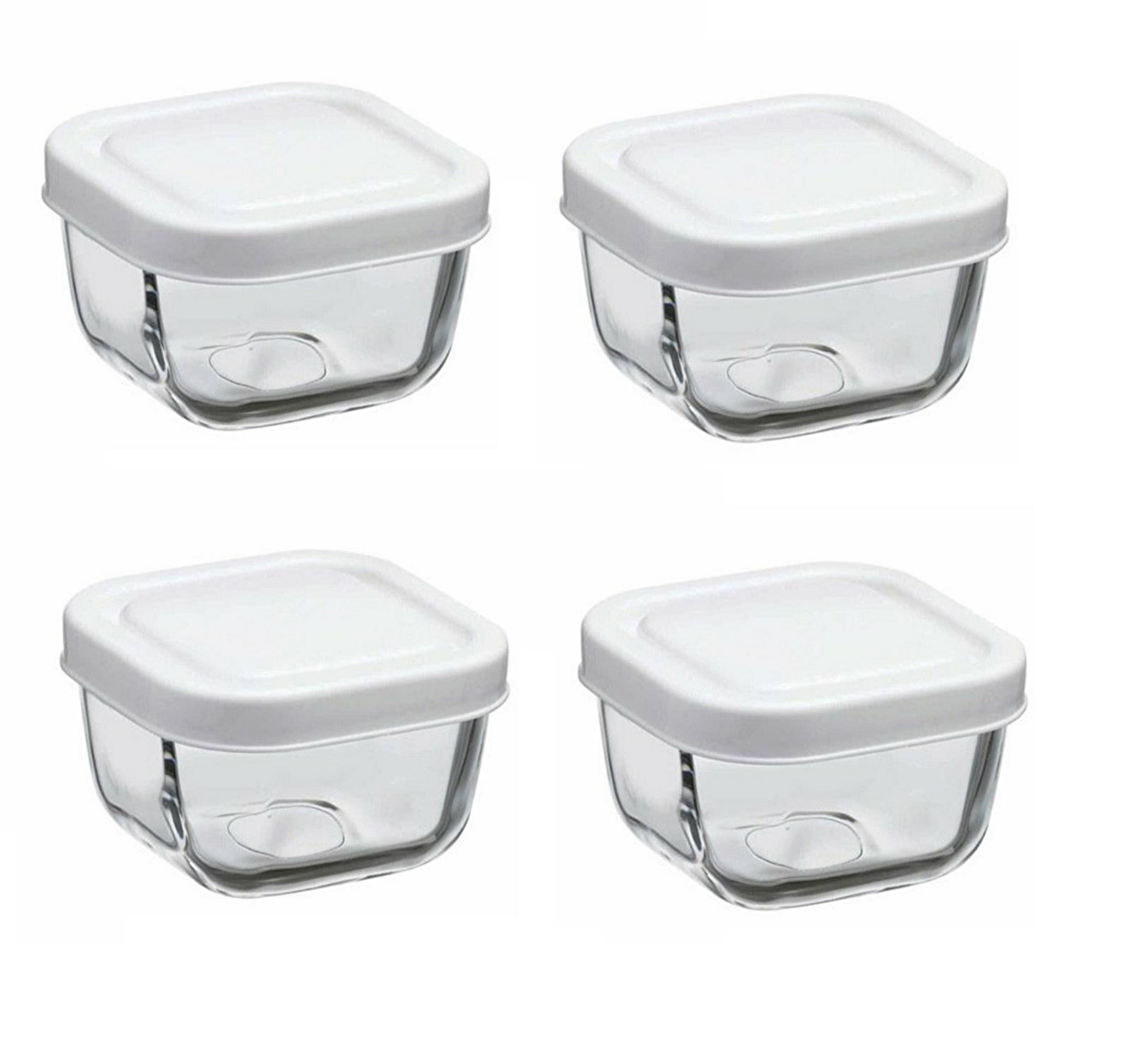 Paşabahçe 53223 snowbox 4 lü cam saklama kabı 275cc beyaz