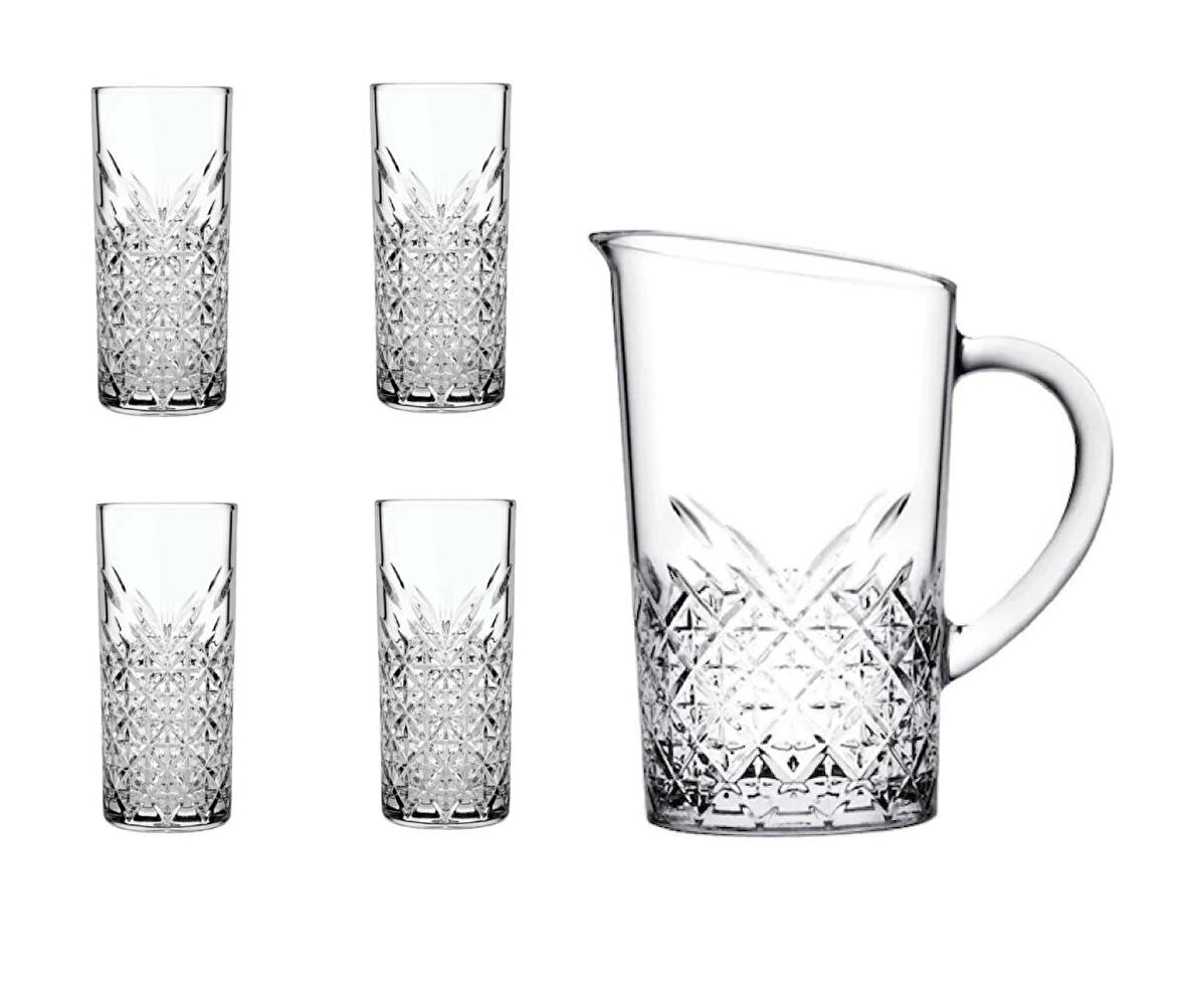 Paşabahçe timeless rakı bardak - 5 li özel seri sürahili rakı bardağı