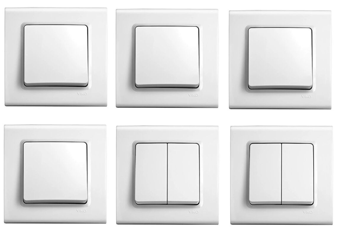 Viko tekli ve ikili anahtar seti takımı 6 lı set çerçeveli