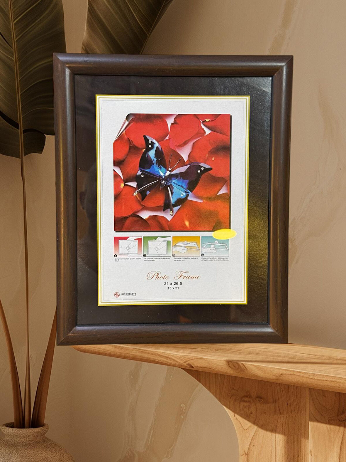 Ahşap görünümlü 2 li pvc fotoğraf çerçevesi 21X26,5 cm.