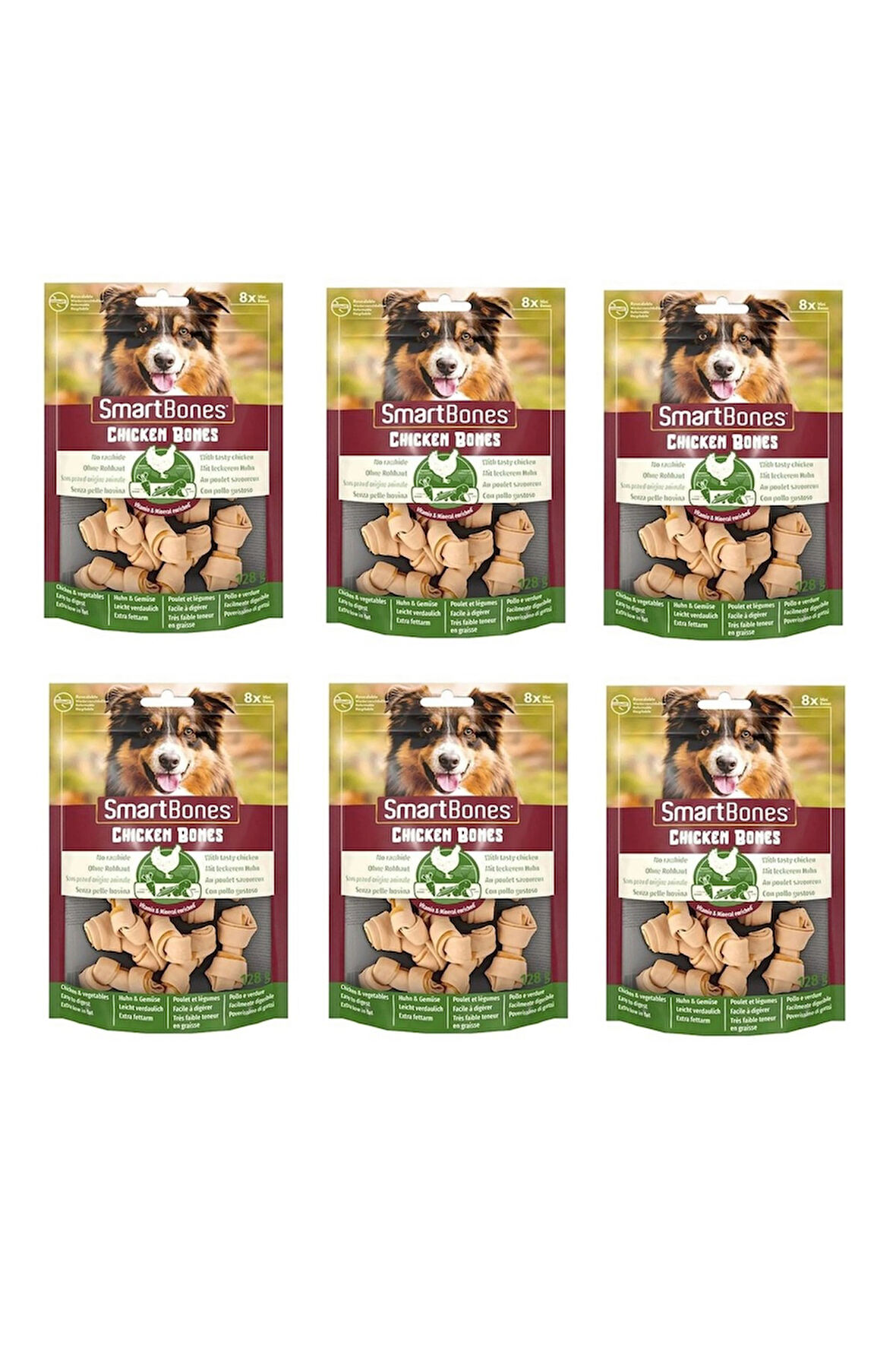 Smartbones Tavuklu Mini Kemik 8 Li 128 Gr. X 6 Adet