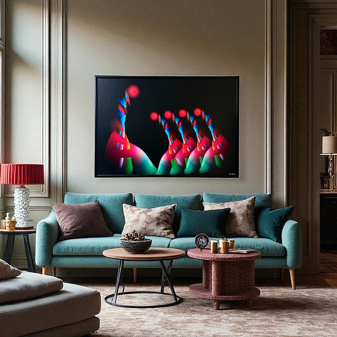 Dekoratif Soyut Tablo 70 x 100 cm CAN004 - Ev - Otel - Ofis - Hastahane - Kafe - Restourant Dekorasyonu