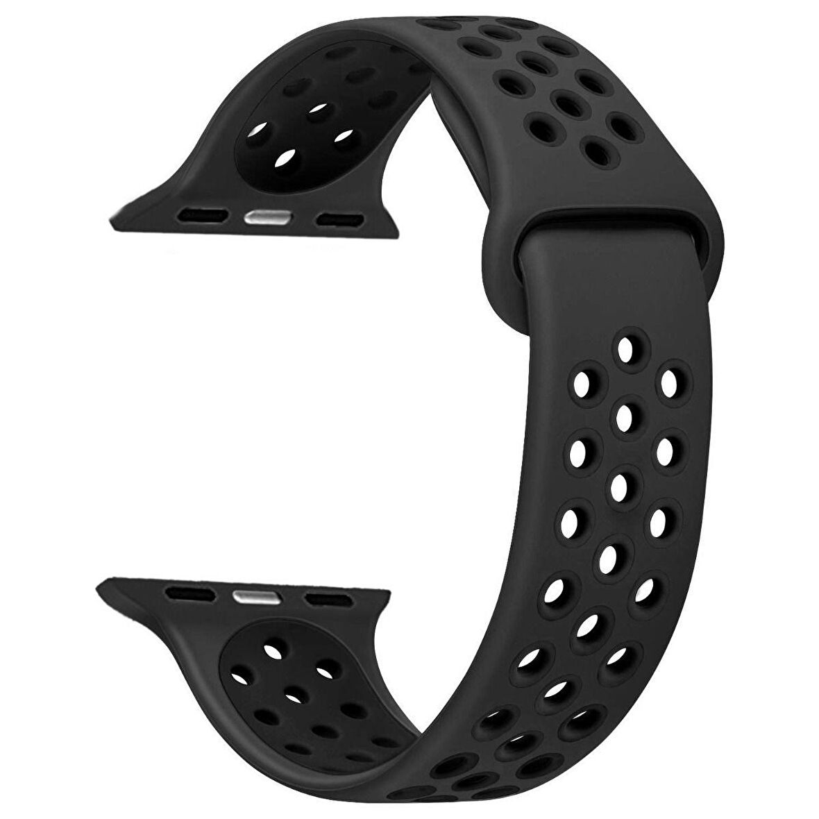 Gpack Apple Watch 9 41mm Kordon Delikli Çift Renk Silikon