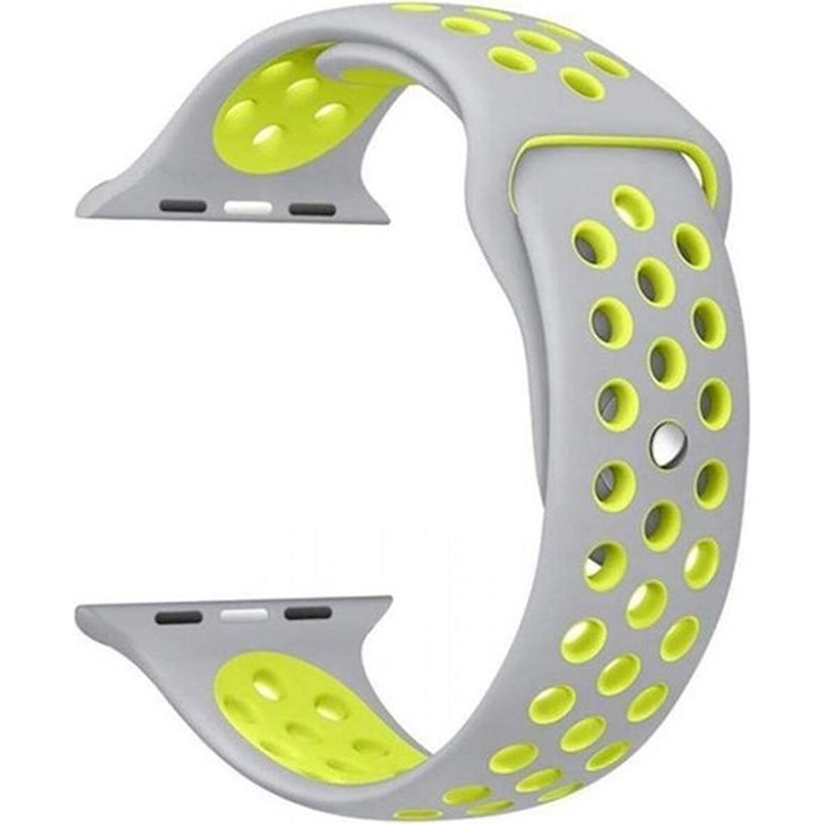 Gpack Apple Watch 9 41mm Kordon Delikli Çift Renk Silikon