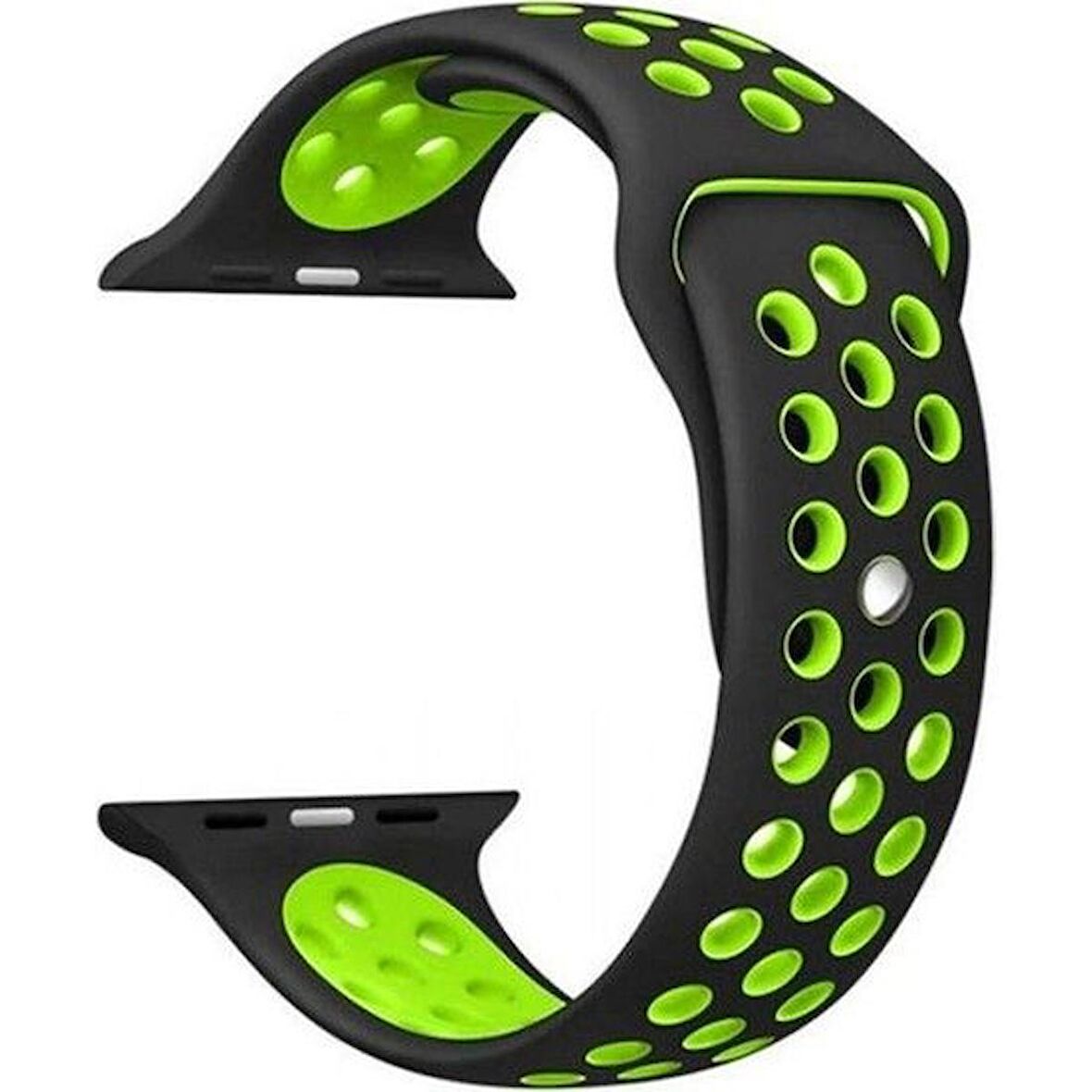 Gpack Apple Watch 9 41mm Kordon Delikli Çift Renk Silikon