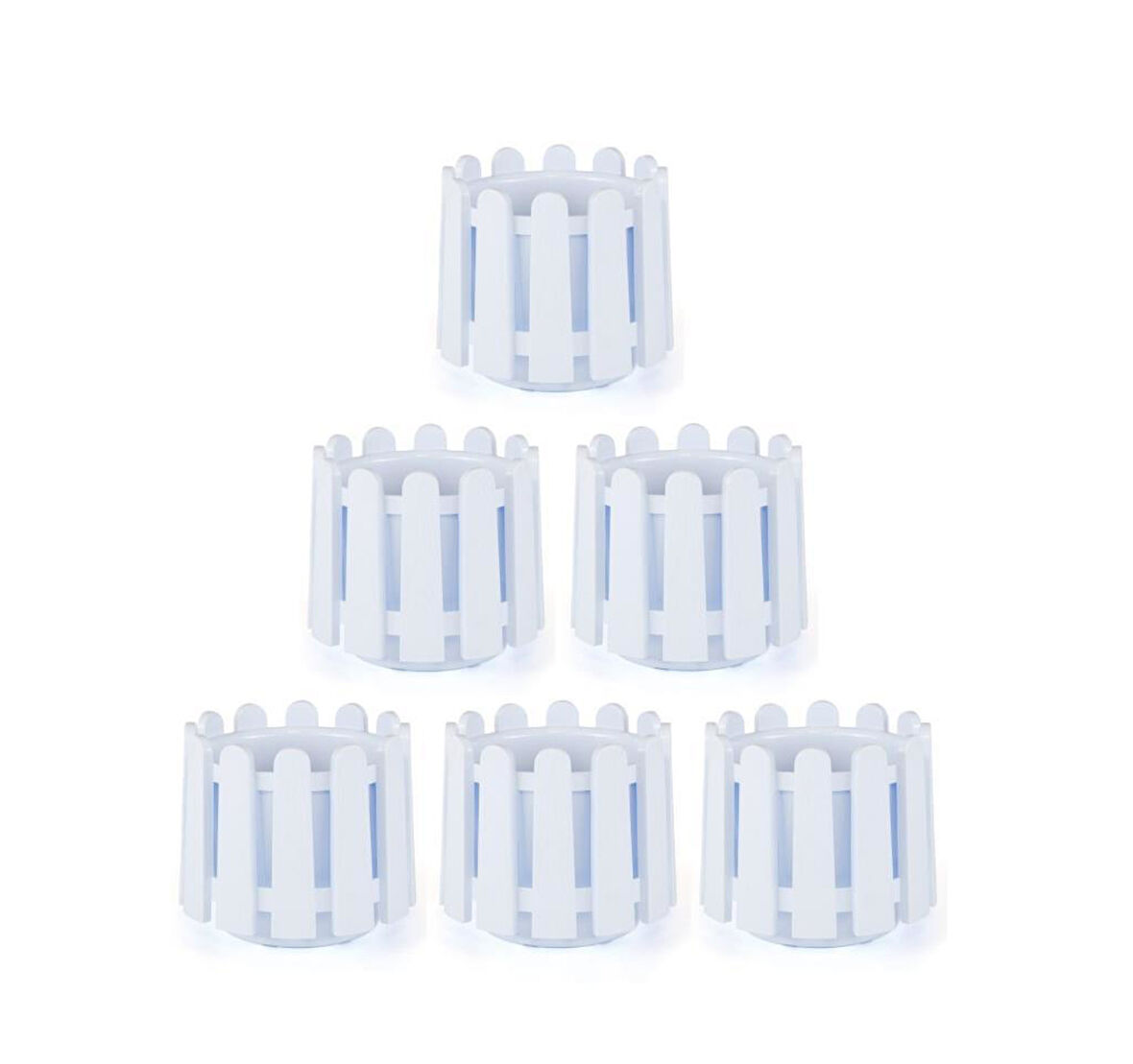 Omnipazar SO-İS02 İstanbul Dekoratif Yuvarlak Saksı 2,6 lt Kirli Beyaz 6 Adet