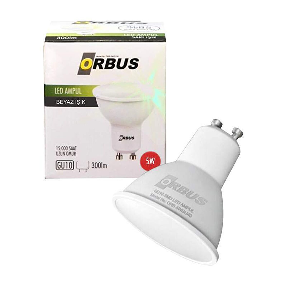 ORBUS ORB-5WGU65 5 WATT 320 LM 6500K GU10 BEYAZ LED AMPUL