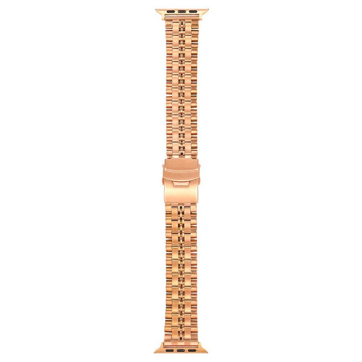 Gpack Apple Watch 9 45mm Kordon Mat Parlak Şerit Bakla Desenli Krd54