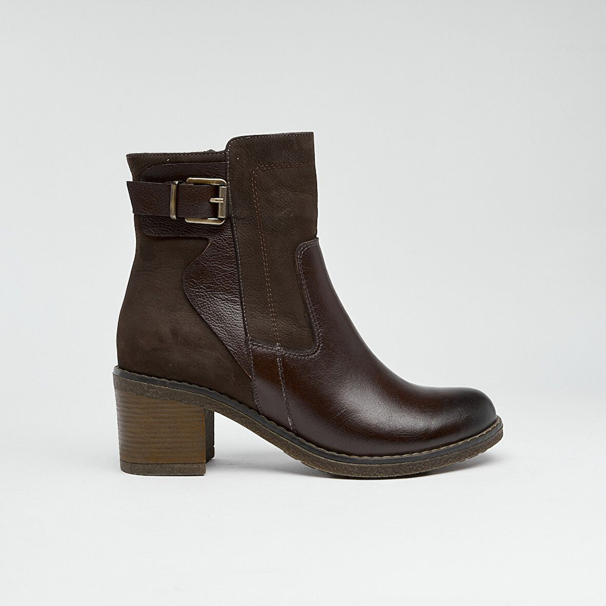 Hakiki Deri Topuklu Fermuarlı Kadın Bot 