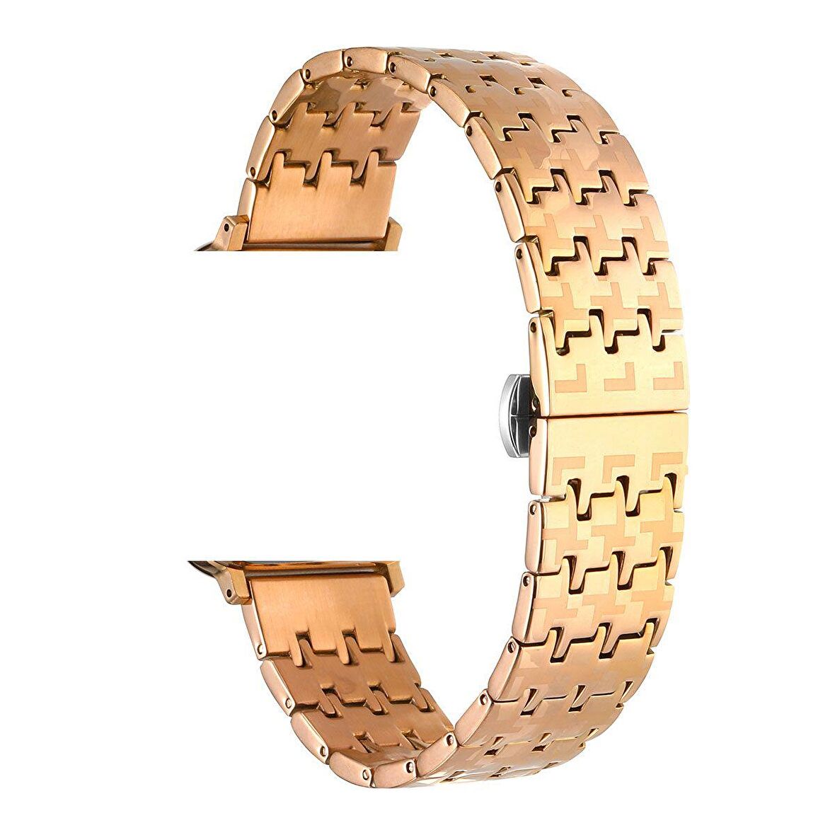 Gpack Apple Watch SE 2 2023 40mm Kordon Metal Zigzag Fit Tasarım Desenli KRD86