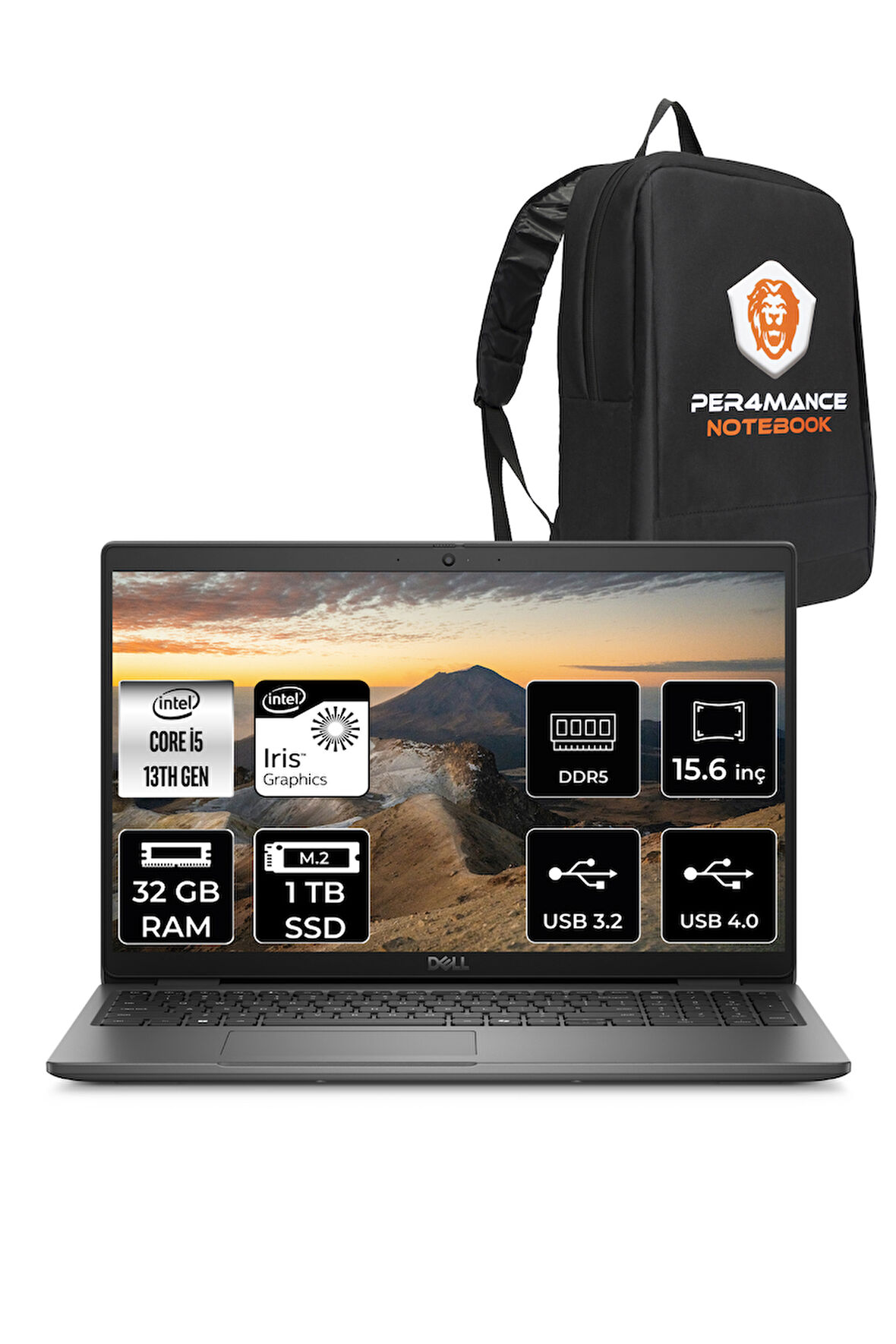 DELL Latitude 3550 i5 1345U 32GB 1TB SSD 15.6'' FHD FDOS Taşınabilir Bilgisayar & PER4 ÇANTA