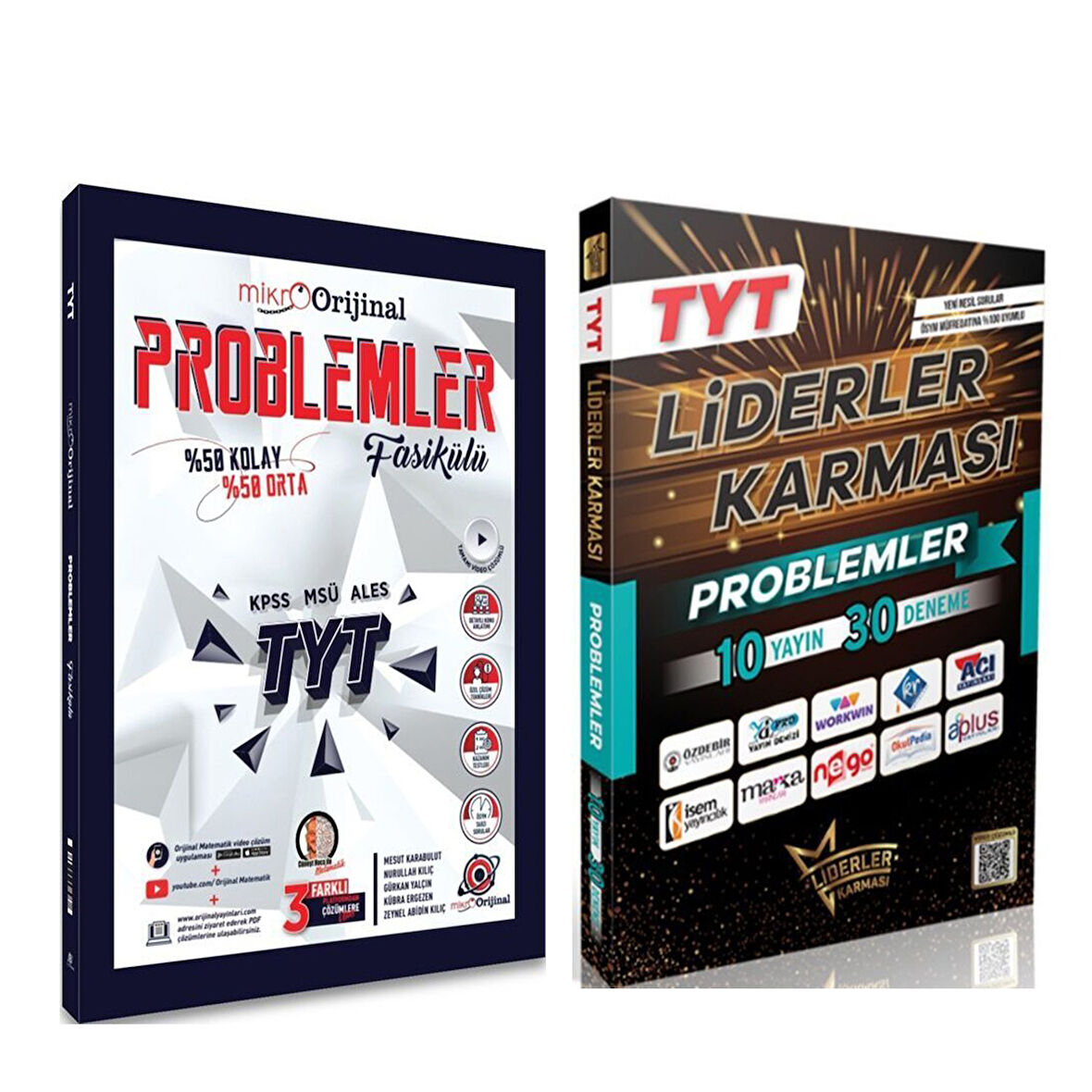 Orijinal Mikro TYT Problemler Fasikülü ve Liderler 10 Yayın 30 Deneme Seti 2 Kitap