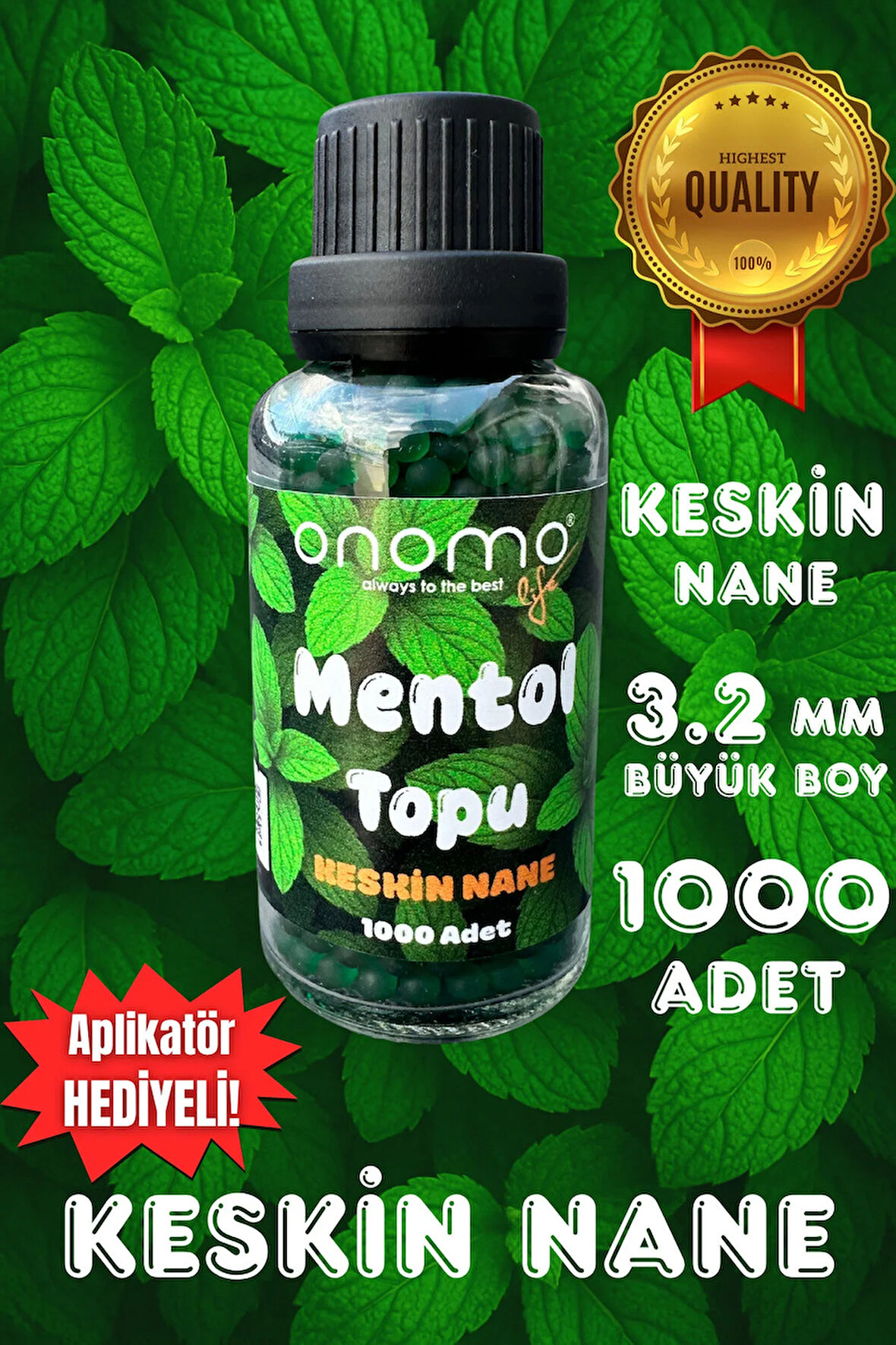 Premium Mentol Topu Keskin Nane Aroma Kapsülleri 1.000 Adet