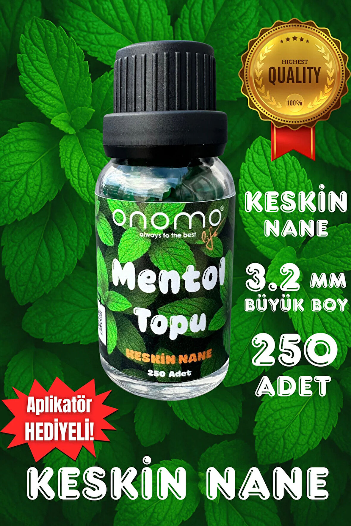 Premium Mentol Topu Keskin Nane Aroma Kapsülleri 250 Adet