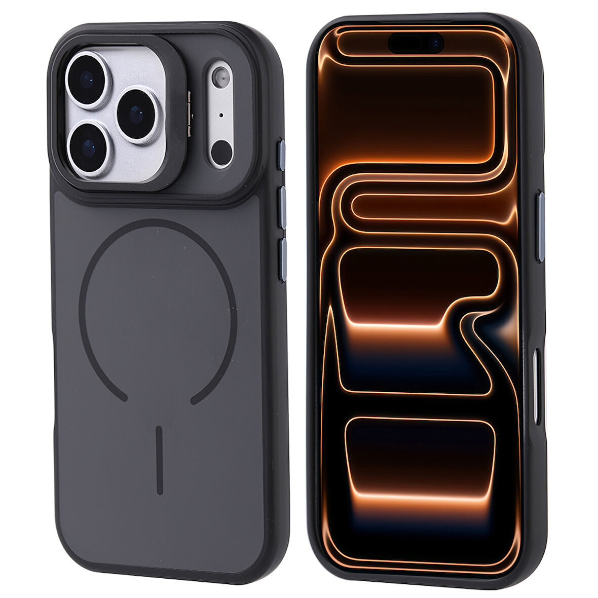 Apple Uyumlu iPhone 17 Pro Max Kılıf M-Safe Şarj Özellikli Kamera Standlı Zr-Notron