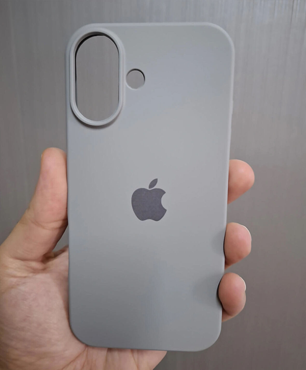 iPhone 17 Uyumlu Silikon İçi Kadife Logolu Lansman Kılıf