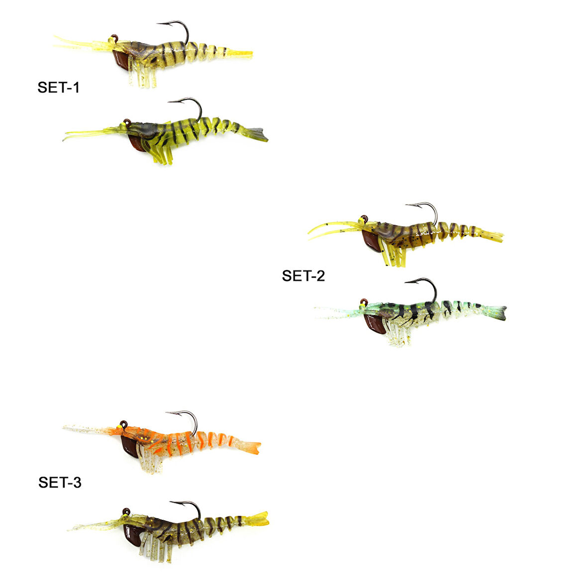 Captain 3048 Magic Shrimp 2li SET 3D Silikon Karides 50mm 3.7gr Suni Yem 3