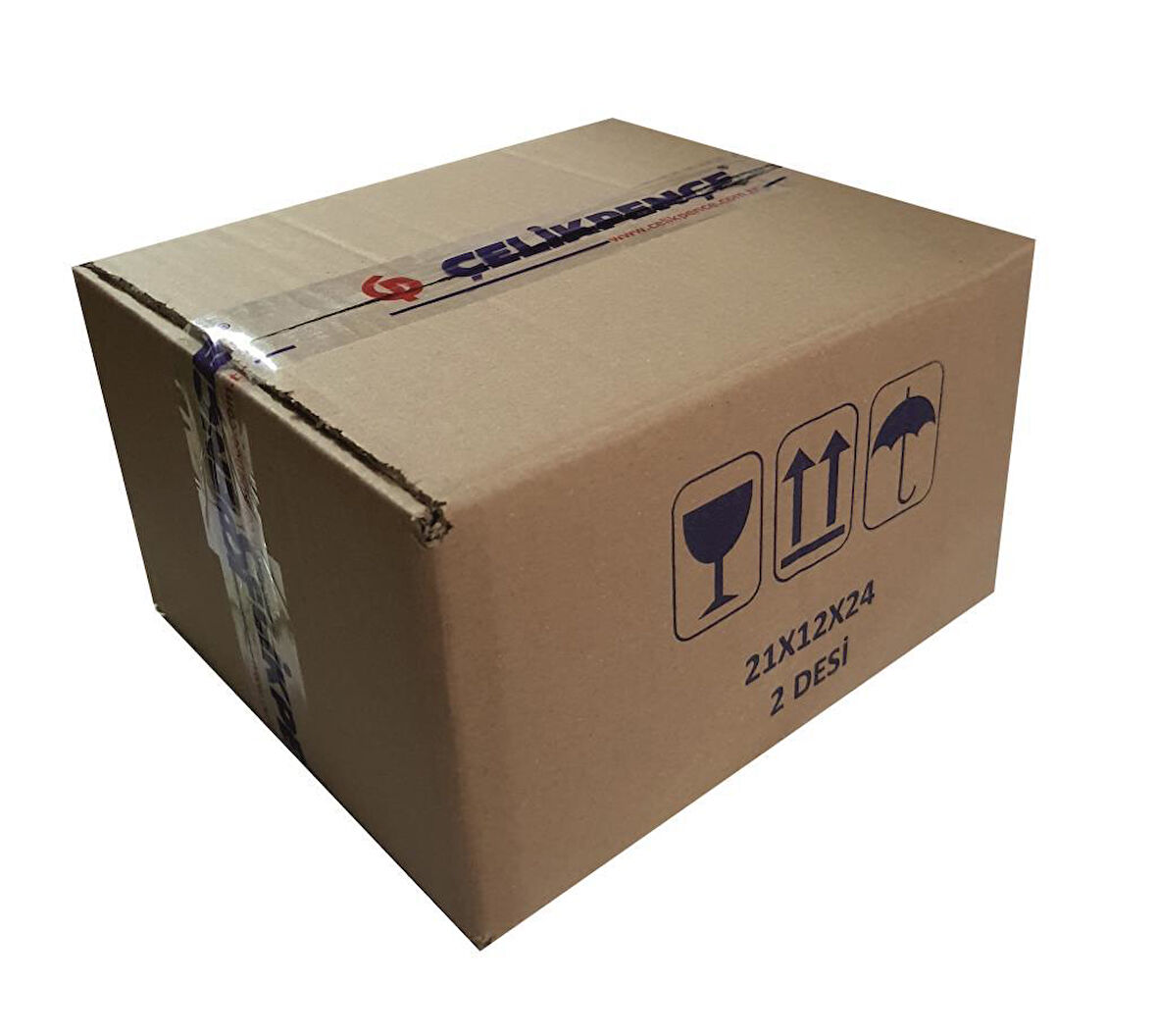 2 Desi Çift Oluklu Karton Koli 21x24 h:12 cm 20 Adet