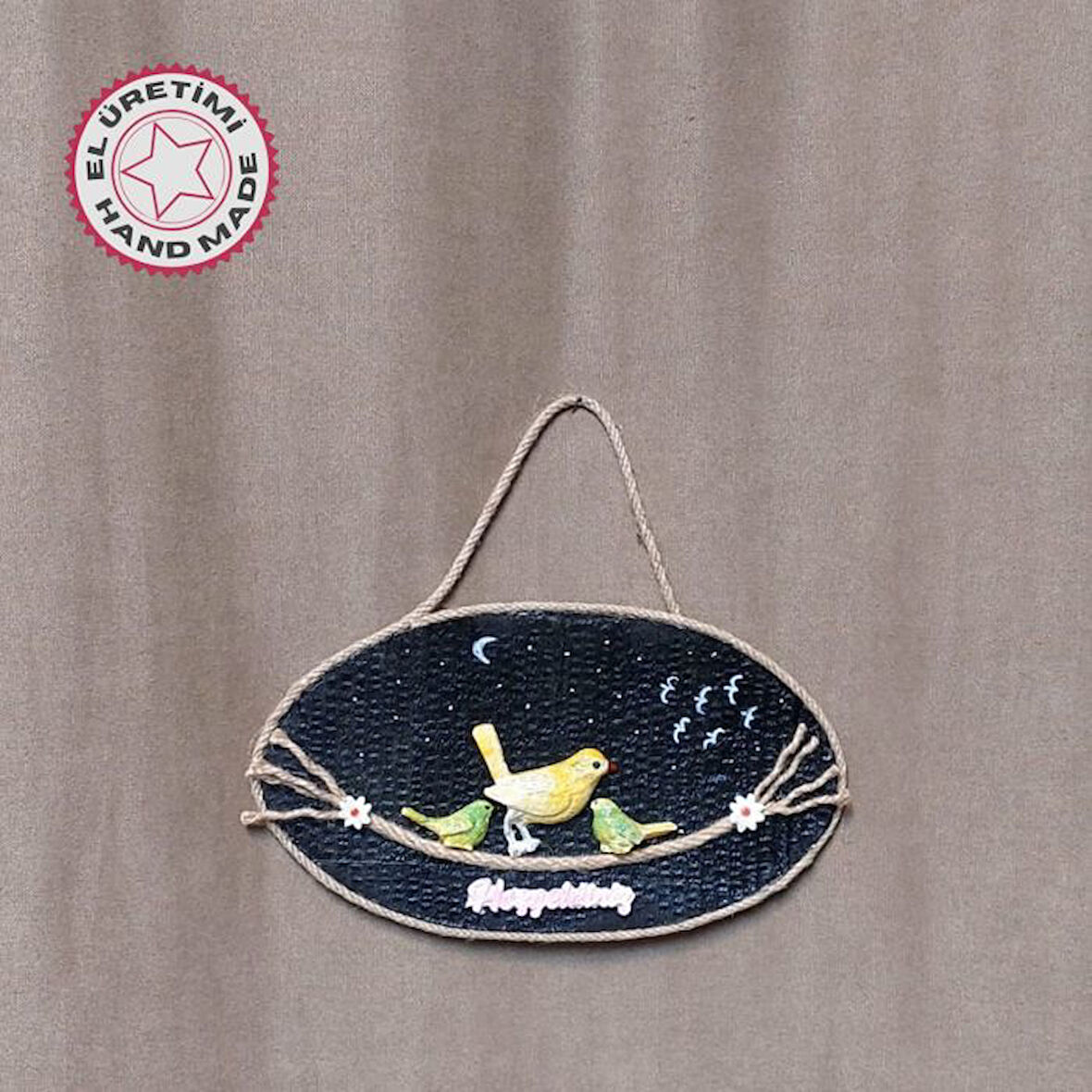 Uretti - Fatma 4830 6185 El Yapımı Kuş Objeli Duvar Süsü