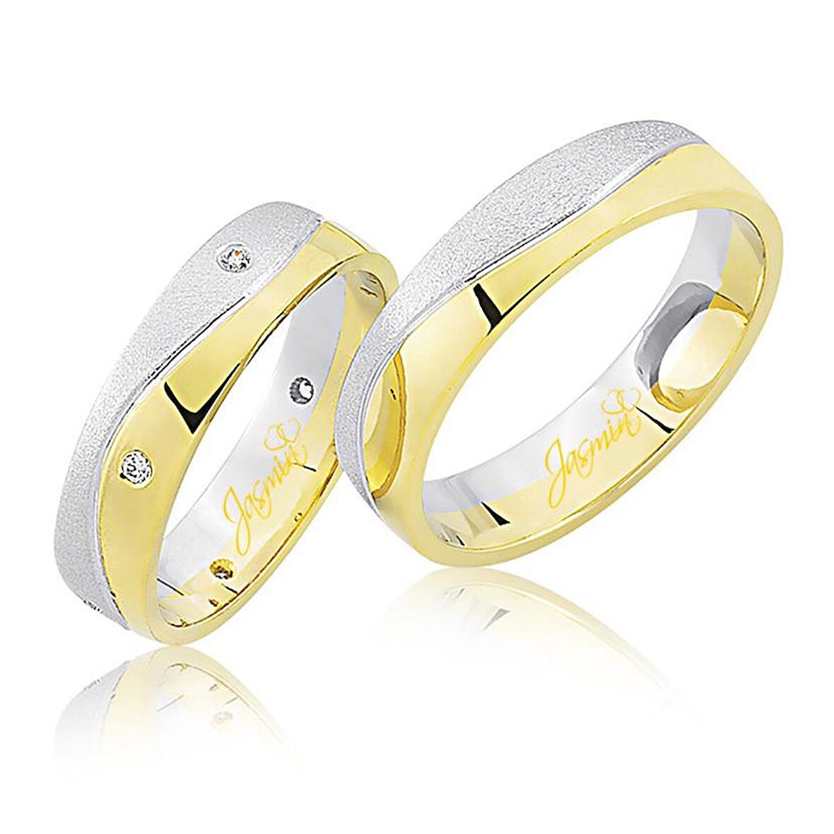 Sarı Beyaz Altın Alyans 1801