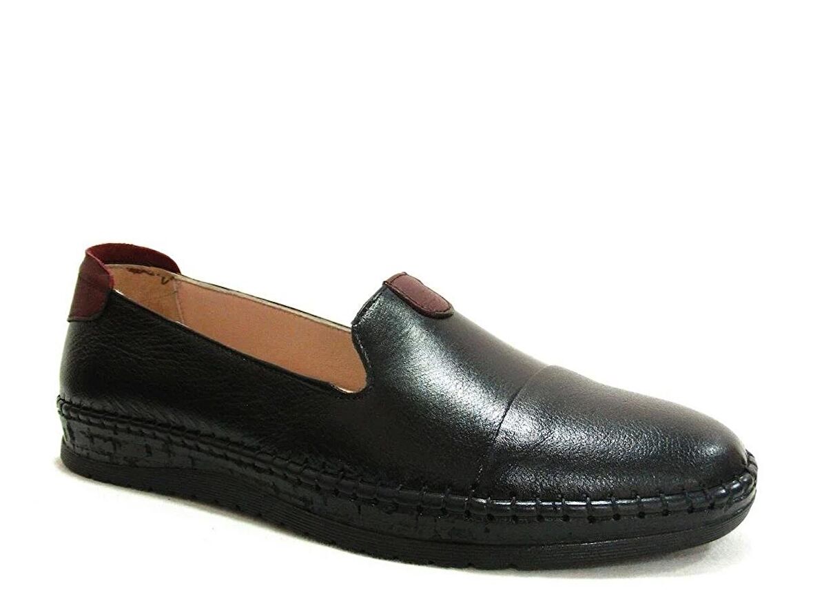 Ayaktrend Siyah Loafer Hakiki Deri Anatomik Ayakkabı