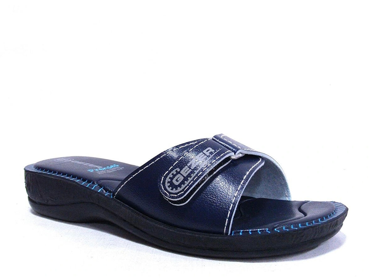 Gezer Lacivert Cırtlı Anatomik Comfort Terlik