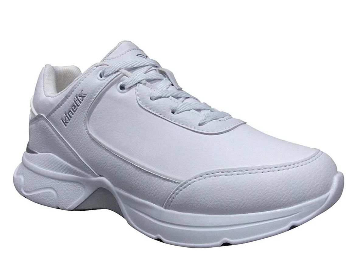 Kinetix Beyaz Gümüş Sneakers Bağcıklı Spor Ayakkabı