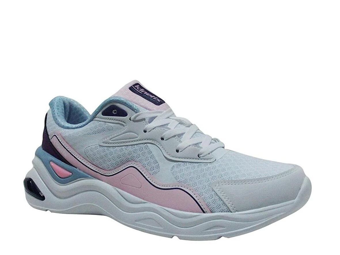 Kinetix Beyaz Pembe Sneakers Bağcıklı Spor Ayakkabı