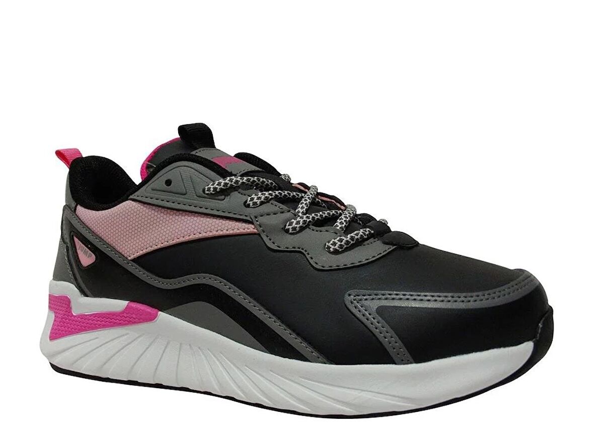 Jump Siyah Pembe Fuşya Sneakers Bağcıklı Spor Ayakkabı