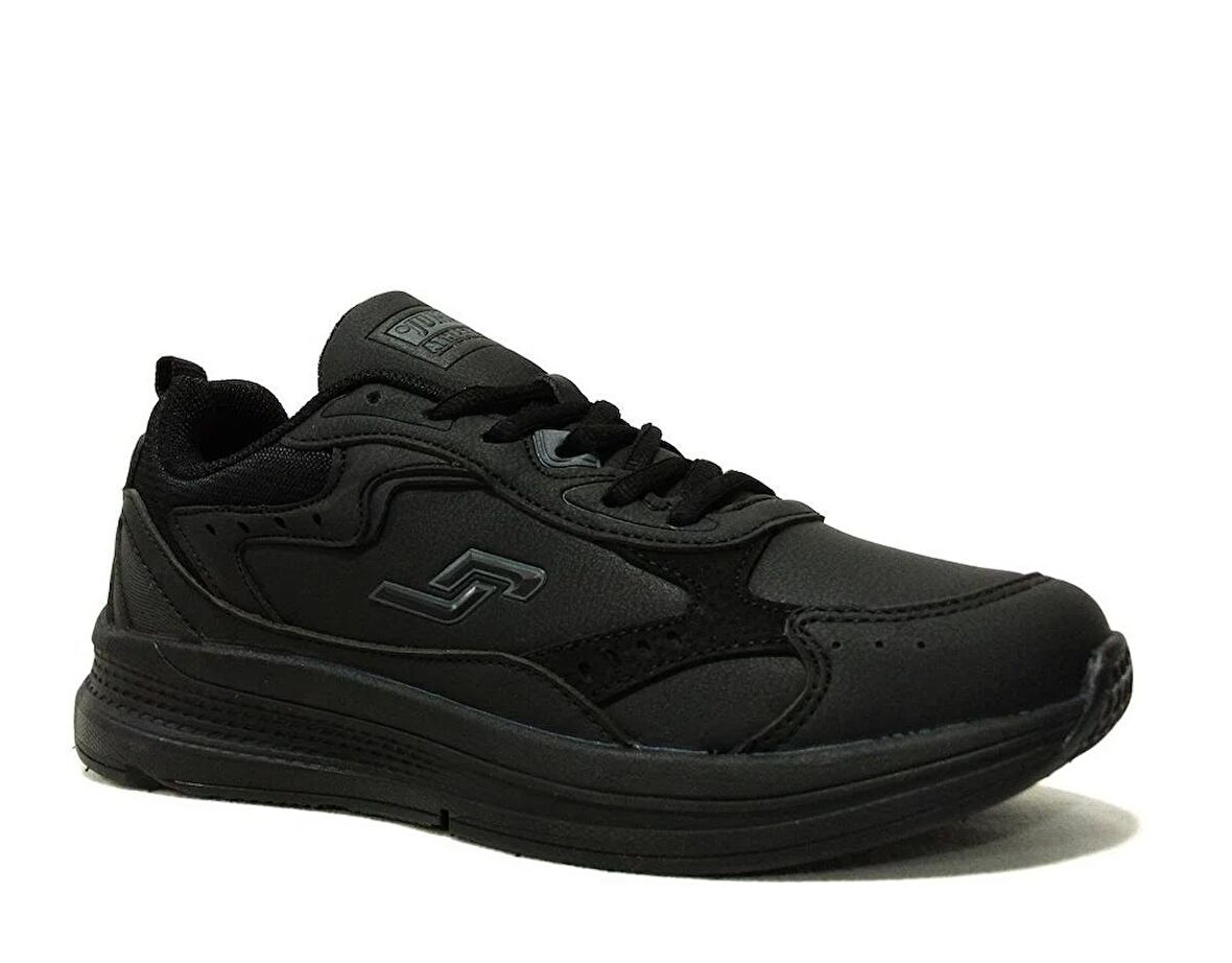 Jump Siyah Gri Bağcıklı Running Sneakers Spor Ayakkabı