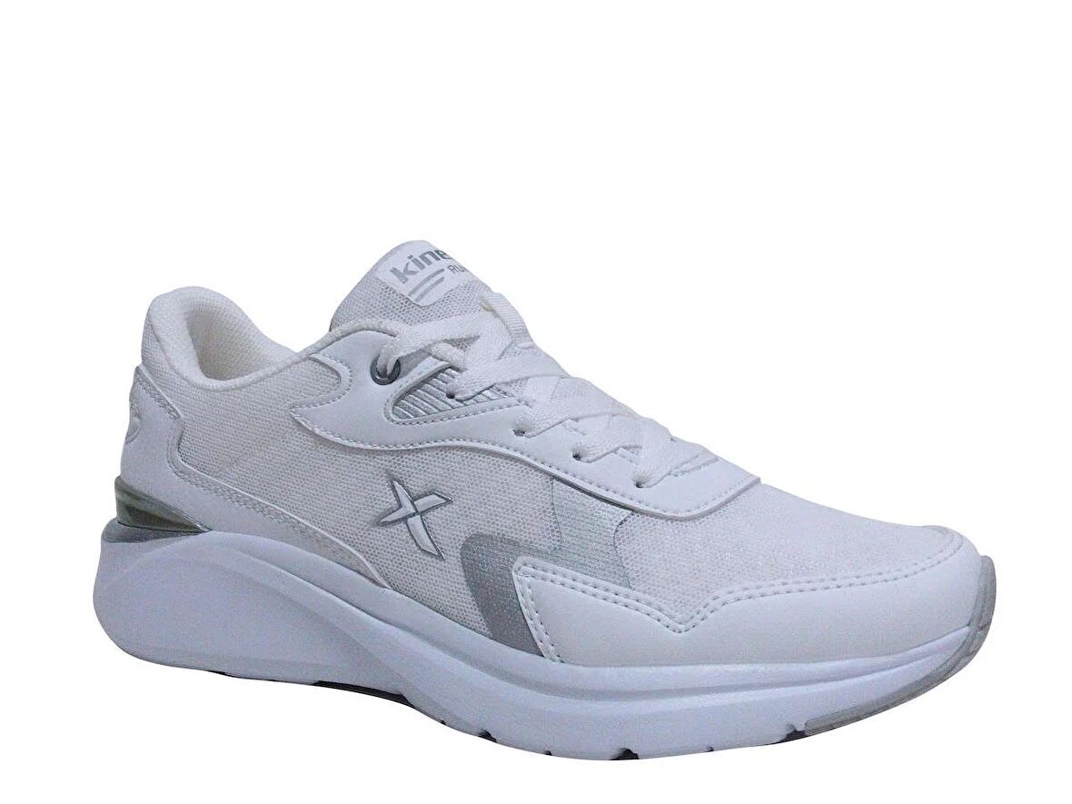 Kinetix Beyaz Gümüş Bağcıklı Running Sneakers Spor Ayakkabı