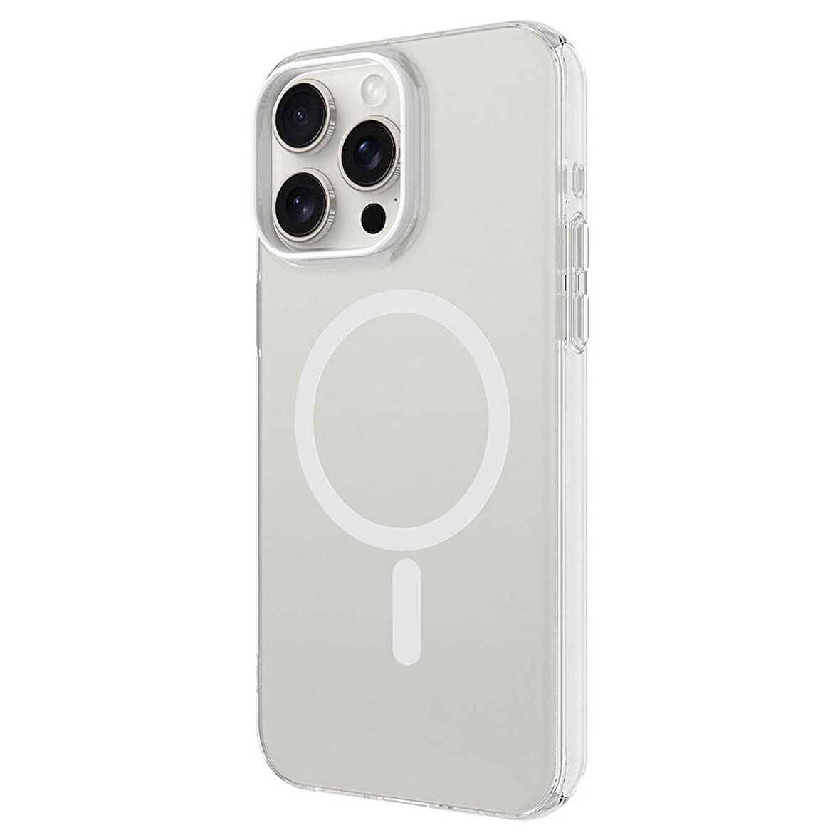 Gpack Apple iPhone 15 Pro Kılıf C-Pro Flex Tuşlu Magsafeli Arkası Buzlu Transparan