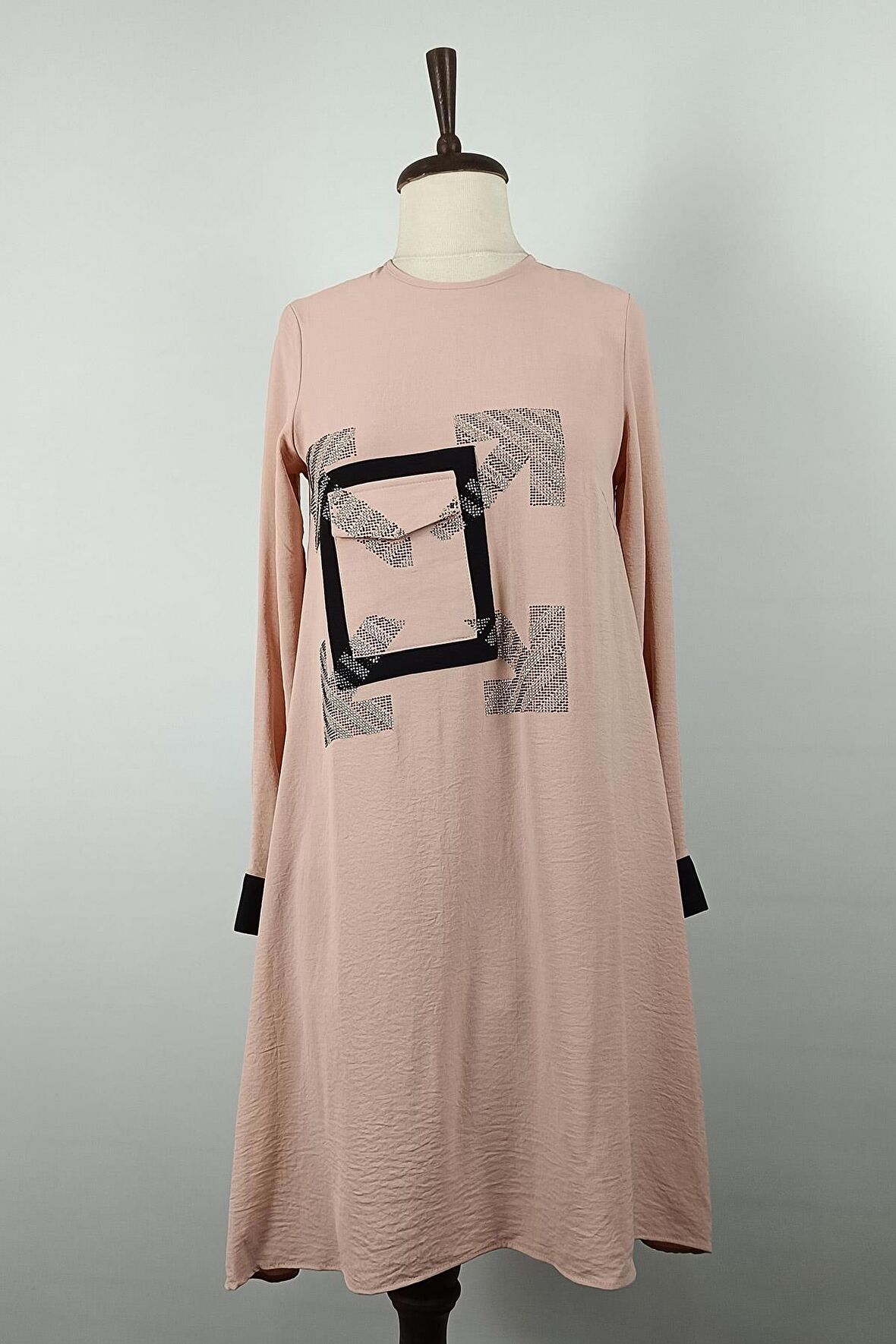 Taş Detaylı Tunik Pembe T1623