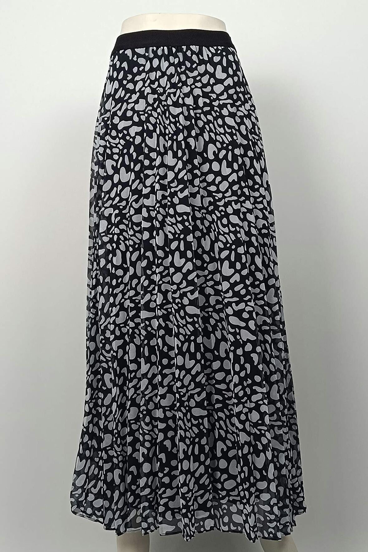 Büyük Beden Pliseli Etek Siyah 4325