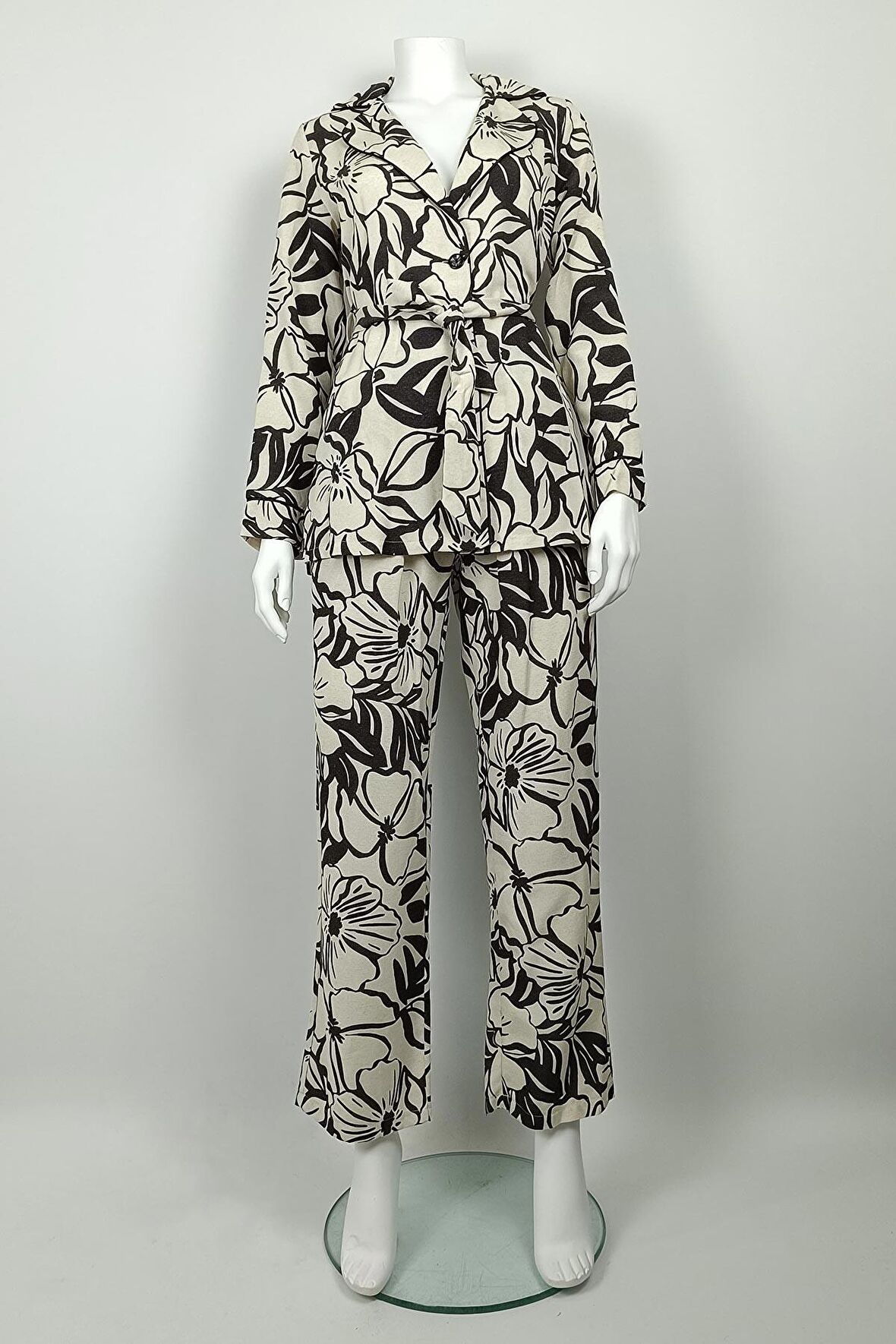 Desenli Ceket Takım Siyah TK225