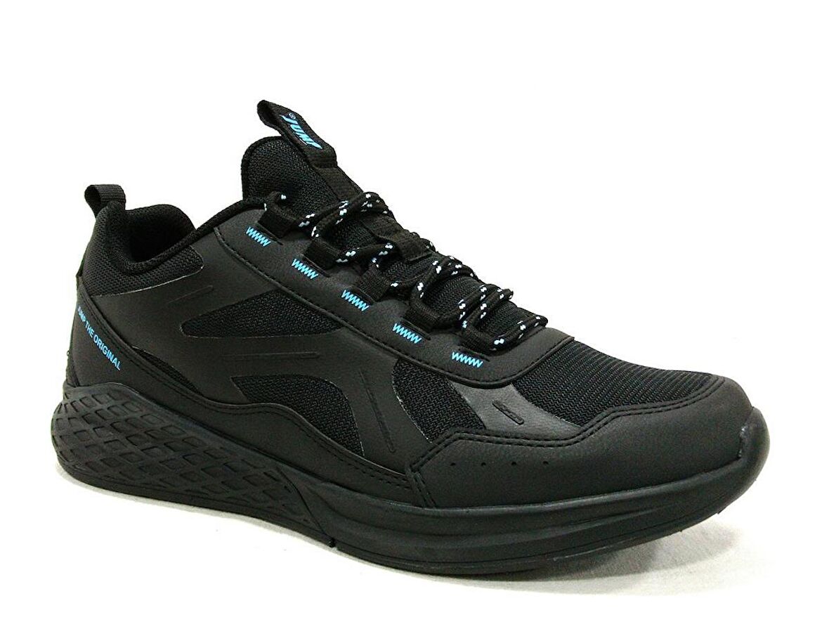 Jump Siyah Mavi Sneakers Bağcıklı Spor Ayakkabı
