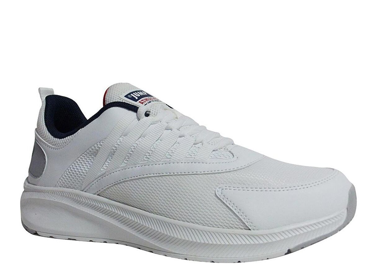 Jump Beyaz Lacivert Bağcıklı Sneakers Spor Ayakkabı