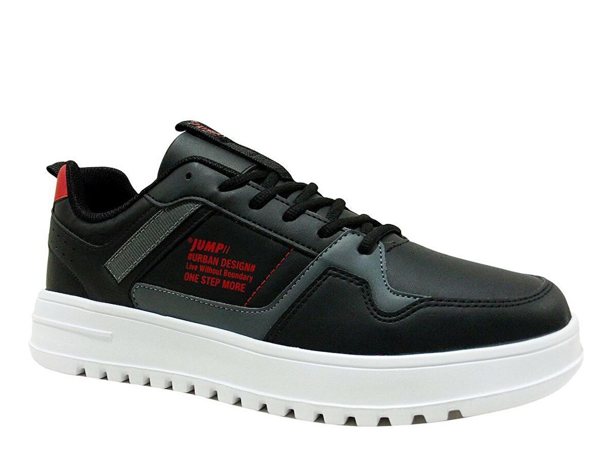 Jump Siyah Kırmızı Sneakers Bağcıklı Spor Ayakkabı