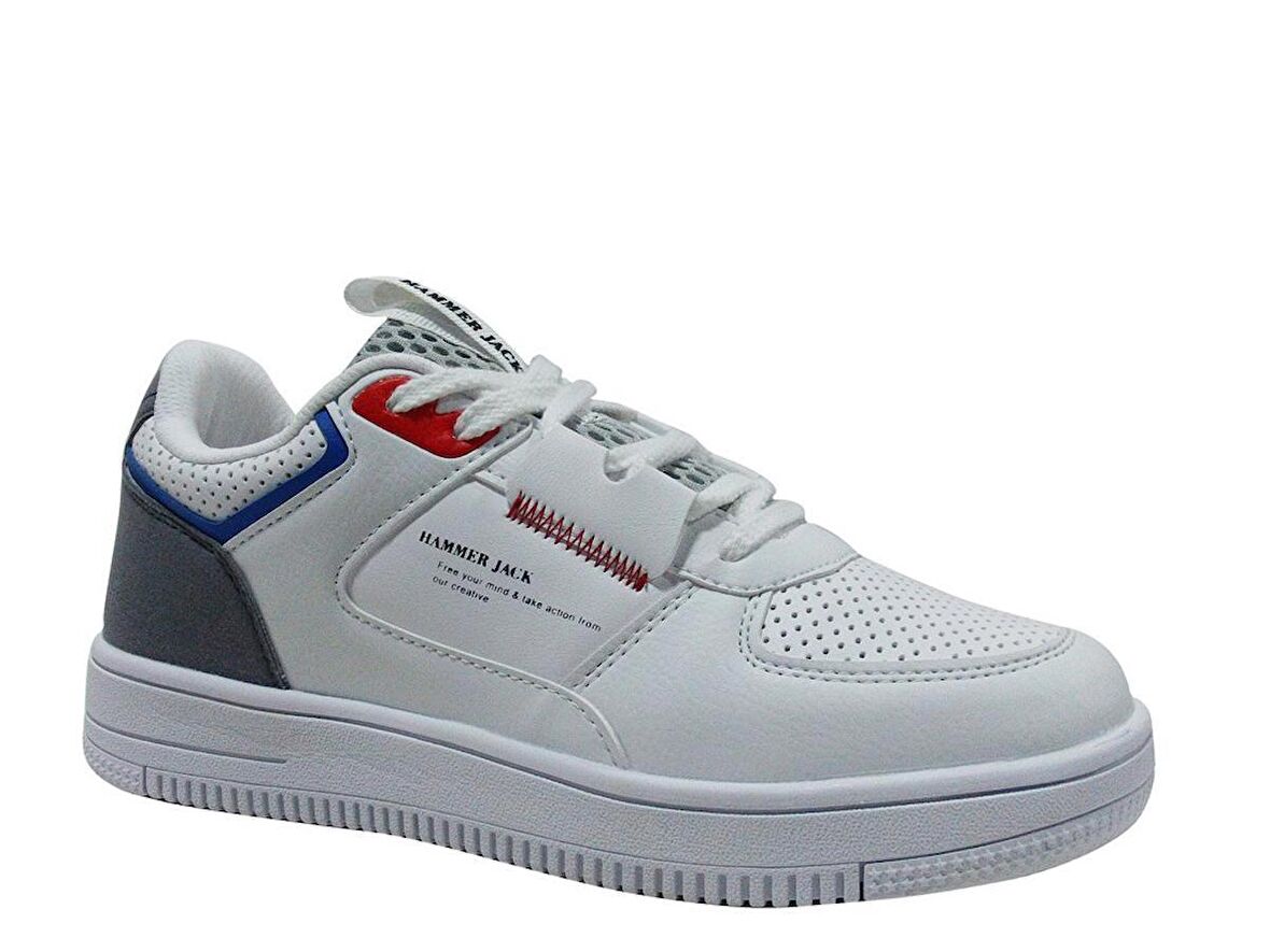 Hammer Jack Beyaz Gri Red Sneakers Bağcıklı Spor Ayakkabı