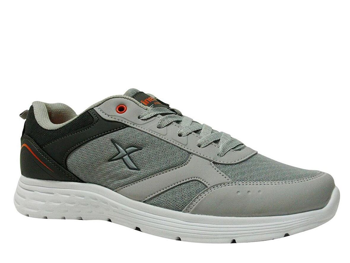 Kinetix Gri Turuncu Bağcıklı Running Sneakers Spor Ayakkabı