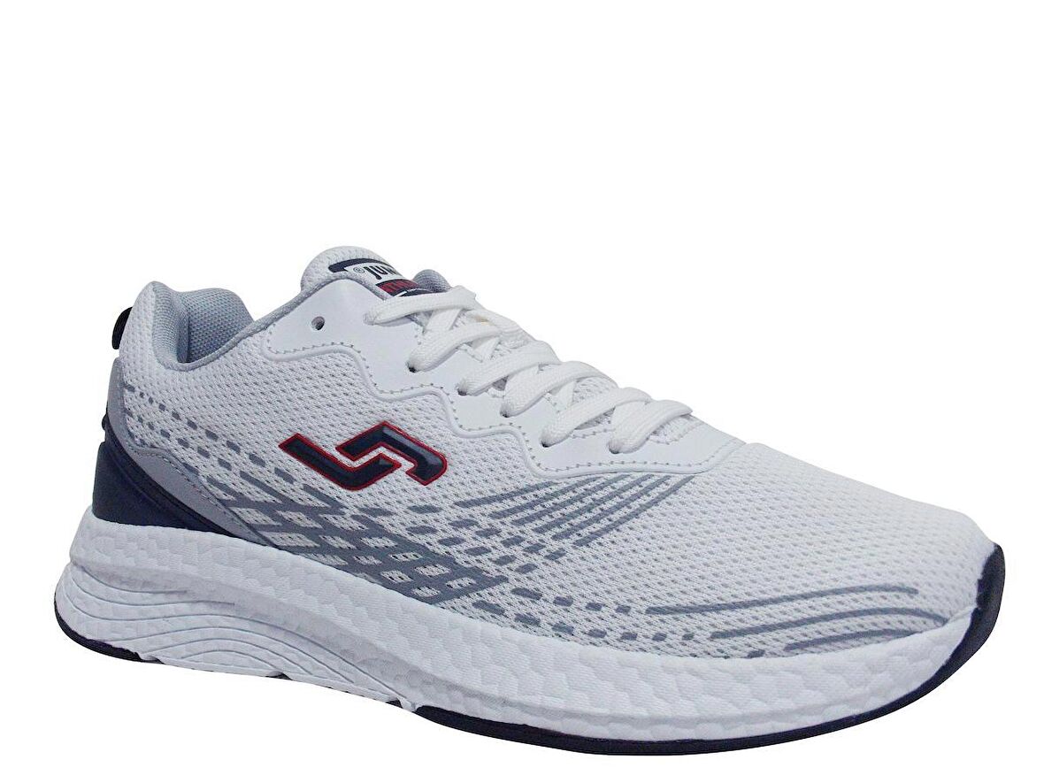 Jump Beyaz Lacivert Gri Bağcıklı Sneakers Spor Ayakkabı