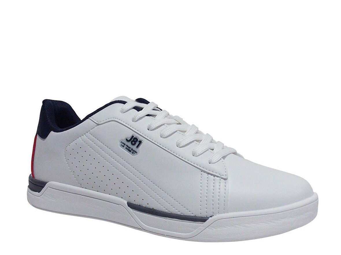 Jump Beyaz Lacivert Kırmızı Bağcıklı Sneakers Spor Ayakkabı
