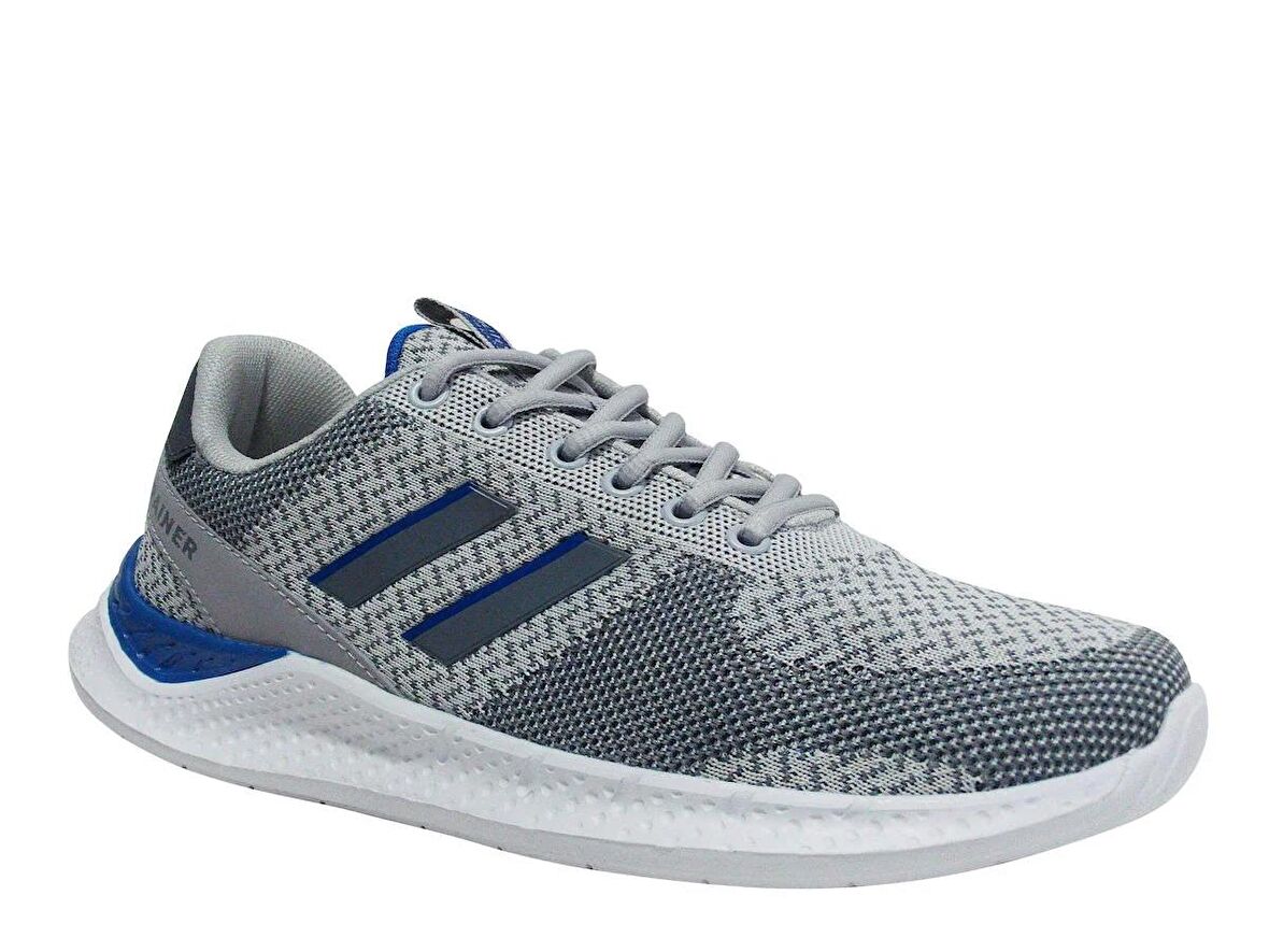 Kinetix Gri Füme Mavi Bağcıklı Sneakers Spor Ayakkabı 