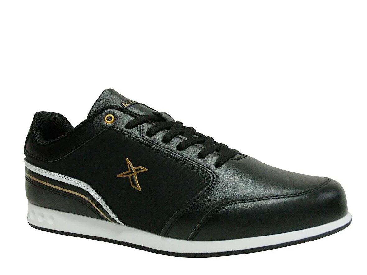 Kinetix Siyah Altın Bağcıklı Sneakers Spor Ayakkabı 